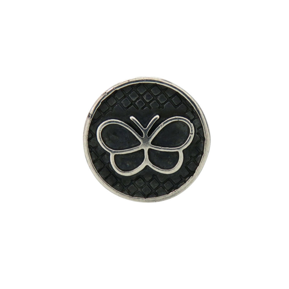 Bottega Veneta Butterfly Tie Tack Pin Brooch Metal Silver 1461BOTTEGAVENETA